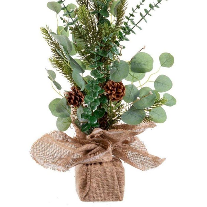 Adorno Navideño Verde Natural Plástico Fibra Piñas 63,5 cm 1