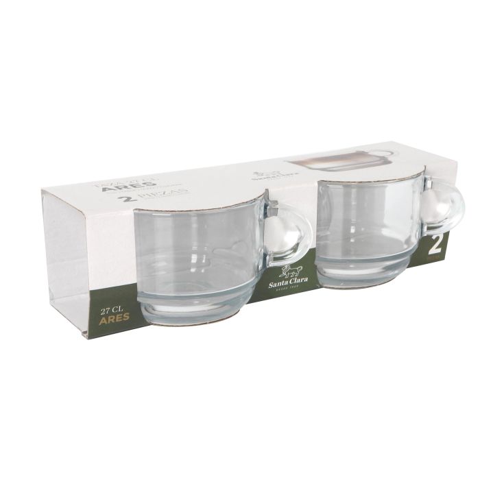 LAV - Set de 2 Tazas Ares 27 cl para Café o Leche, Dimensiones: 11,5 cm de largo x 8,7 cm de ancho x 6,5 cm de alto (12 Unidades)