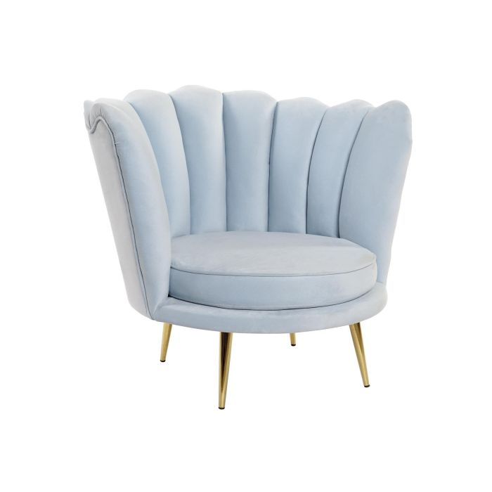 Reposapies Moderno DKD Home Decor Azul Celeste 55 x 35 x 55 cm