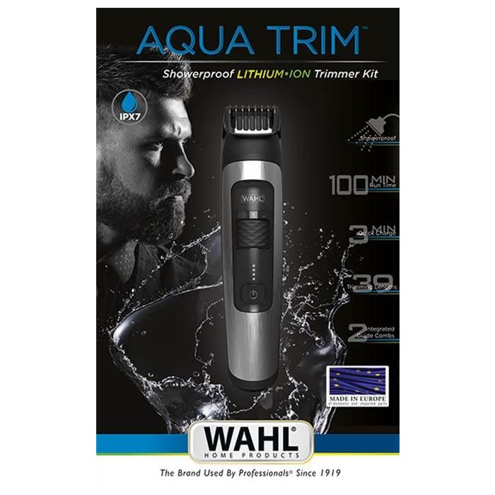 Wahl 1065-0460 Recortadora y Cortabarba Aquatrim Wet&Dry Impermeable para Uso en Seco o Húmedo con 39 Longitudes de Corte 4
