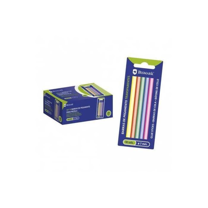 Bismark Blister 10 Barras de Pegamento Silicona Surtido Colores 7,2 x 100 mm 327110