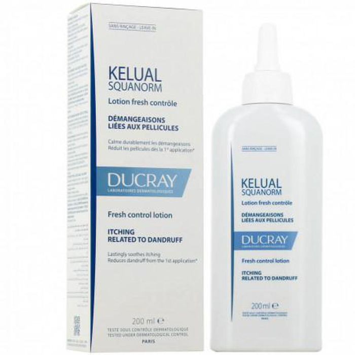 Ducray SQUANORM Loción Anticaspa para Cuero Cabelludo Irritado. Tratamiento Purificante que Elimina Caspa Grasa y Seca, Alivia Picor - 200 ml