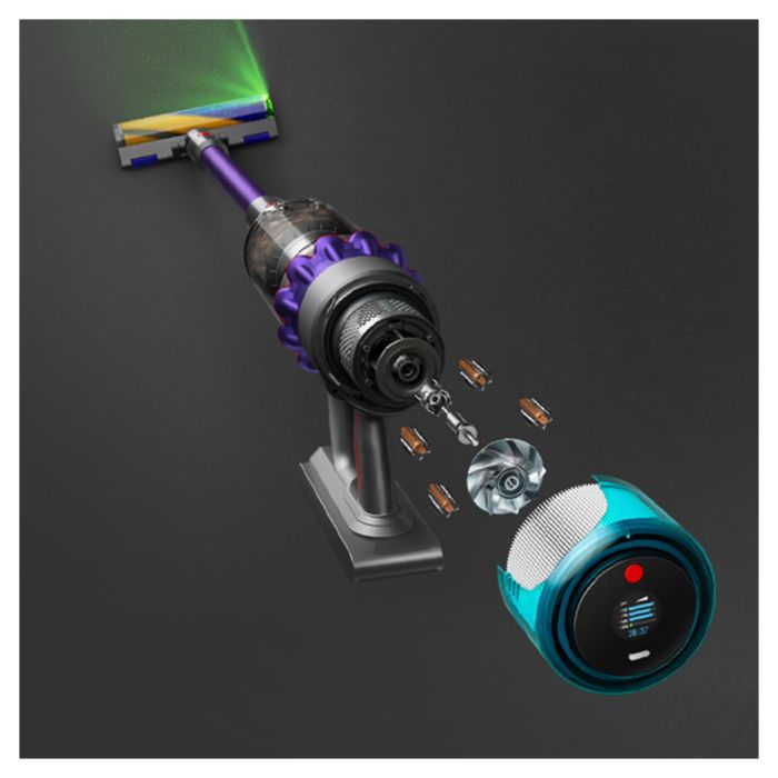 Dyson Gen5Detect Absolute Aspiradora escoba 2 en 1 con pantalla LCD y filtro HEPA, sin bolsa, color Púrpura, 70 min de autonomía 4