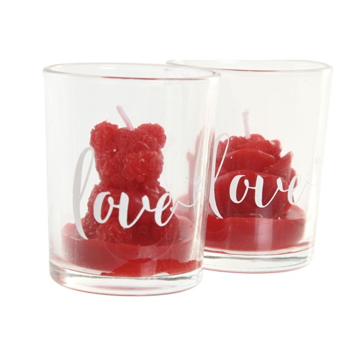Vela Urban DKD Home Decor Rojo 5 x 6.5 x 5 cm (12 Unidades) 1