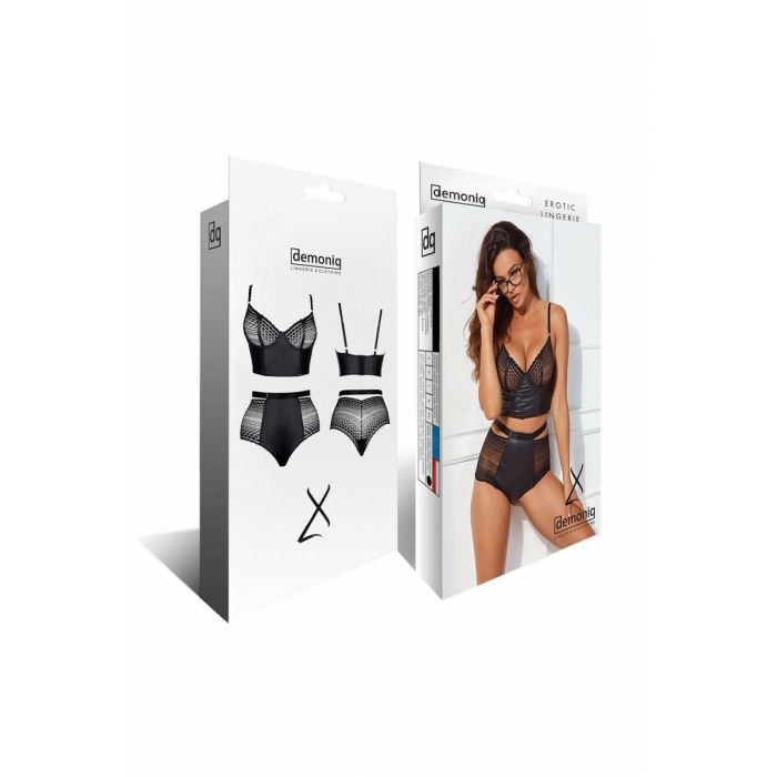 Conjunto de Lencería Demoniq Negro L 6 Conjunto de Lencería Demoniq Negro L 6