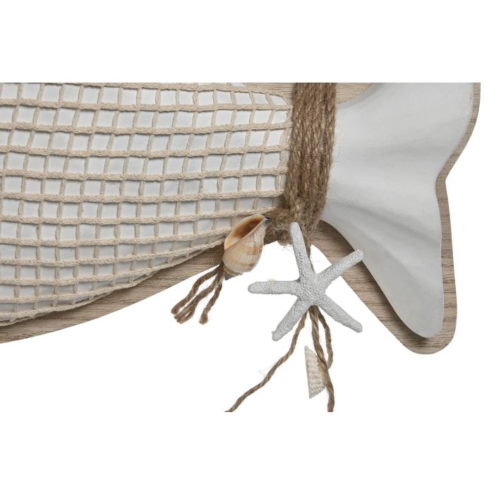 Decoracion Colgante Mediterraneo DKD Home Decor Blanco Natural 4.5 x 32 x 46 cm (4 Unidades) 2