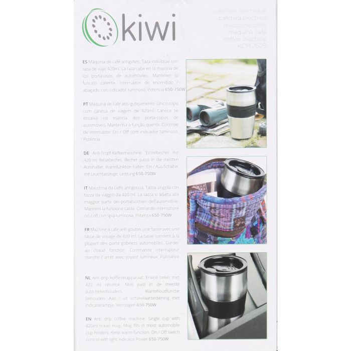 Kiwi Cafetera Personal con Taza para Llevar 420 cc, Ideal para Viajes y Oficina, 20 cm Ancho x 26 cm Alto x 15 cm Largo 7