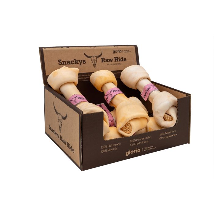 Snackys 8432288111741 Masticable Nudos Rawhide para Perro Piel Natural Altamente Digerible Sabor Mango 20-23 cm 6 Unidades