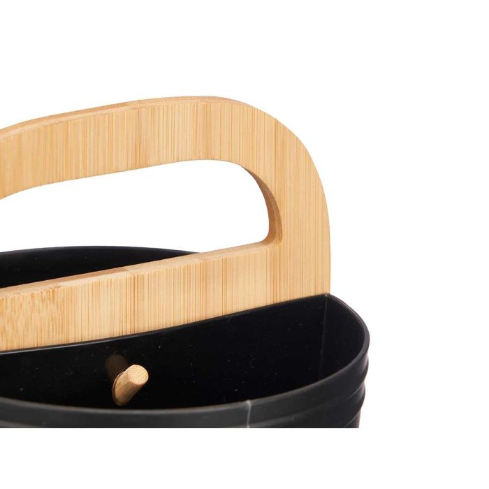 Portautensilios Kinvara Negro 14.5x22.5x15 cm - PP y Bambú (8 Unidades) 3 Portautensilios Kinvara Negro 14.5x22.5x15 cm - PP y Bambú (8 Unidades) 3