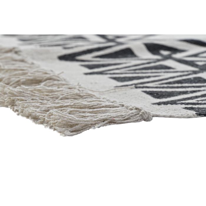 DKD Home Decor Alfombra de Suelo Decorativa Boho Ikat, Blanco Negro, Poliéster, 250x160 cm, 1000 gsm 3