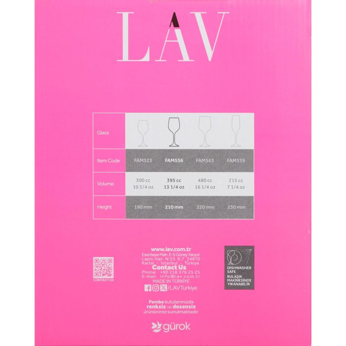 Set de 6 copas para vino y agua 395 cc FAME - Lav (4 Cajas) 4 Set de 6 copas para vino y agua 395 cc FAME - Lav (4 Cajas) 4