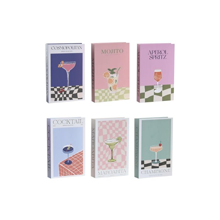 DKD Home Decor Caja Libro Decorativa de Cartón Tema Cocktails Multicolor Surtido 4.2x26.5x17 cm (Pack 6 Unidades) DKD Home Decor Caja Libro Decorativa de Cartón Tema Cocktails Multicolor Surtido 4.2x26.5x17 cm (Pack 6 Unidades)