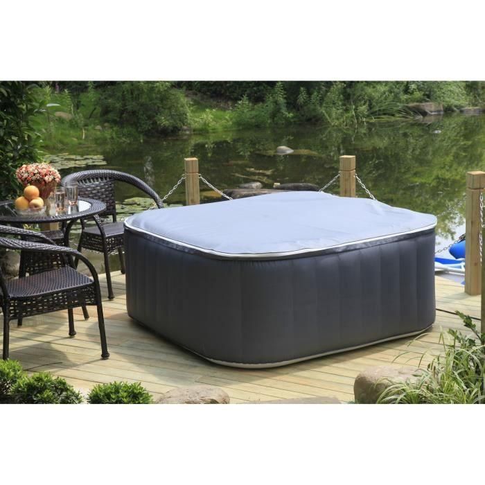 SUN SPA Spa inflable cuadrado laminado 4 personas - 1,57 x 0,67 m 2