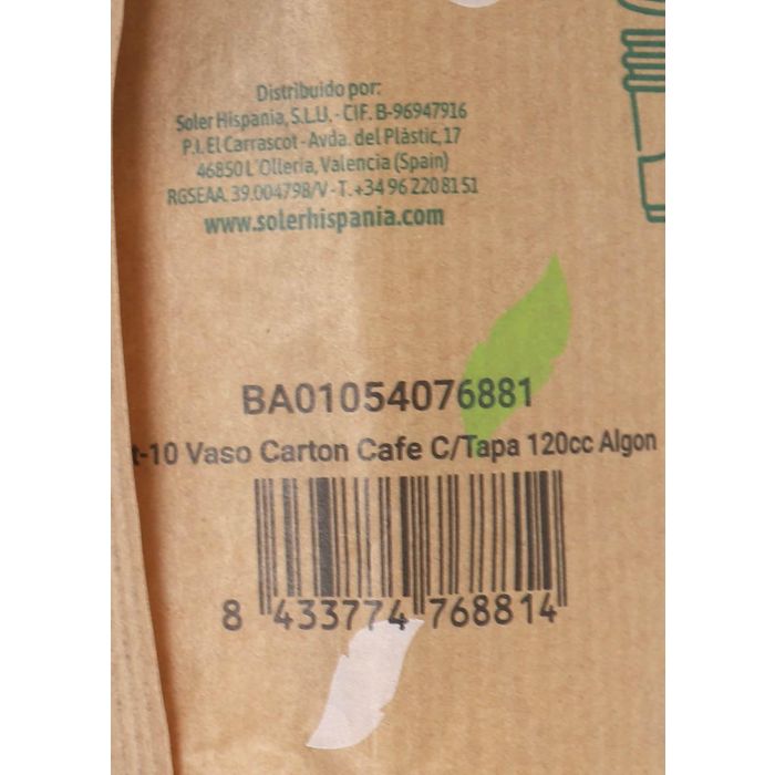 Set de 10 vasos de cartón con tapa para café 120 ml Algon (20 Cajas) 4 Set de 10 vasos de cartón con tapa para café 120 ml Algon (20 Cajas) 4