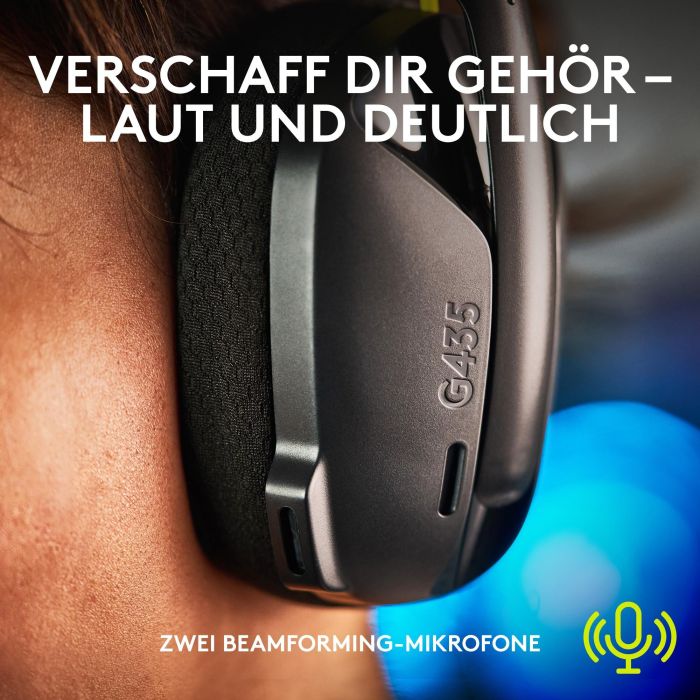 Logitech G435 Auriculares Gaming Inalámbricos LIGHTSPEED Bluetooth con Micrófono Beamforming 18h Batería 165g Negros y Amarillos 2 Logitech G435 Auriculares Gaming Inalámbricos LIGHTSPEED Bluetooth con Micrófono Beamforming 18h Batería 165g Negros y Amarillos 2