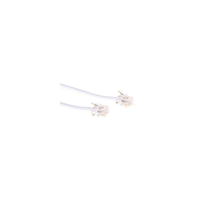 MicroConnect MPK182W Cable Modular de Teléfono RJ11/RJ11 2m con Conexión 6P/4C Fiable y de Alta Calidad para Módem