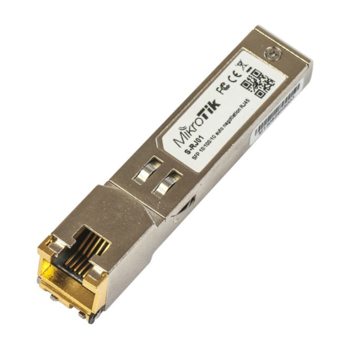 Mikrotik S-RJ01 Módulo Transceptor SFP RJ45 Gigabit Ethernet 10/100/1000 Mbps 1.25 Gbps RoHS Mikrotik S-RJ01 Módulo Transceptor SFP RJ45 Gigabit Ethernet 10/100/1000 Mbps 1.25 Gbps RoHS