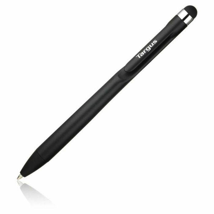 Targus Stylus y Bolígrafo Táctil 2 en 1 con Protección Antimicrobiana, Diseño Delgado y Clip Integrado para Smartphones y Tablets - Negro