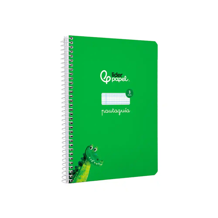 Liderpapel Cuaderno espiral A5 Pautaguía Tapa Dura 80 Hojas Papel 90gr Cuadro Pautado 3mm Verde 3
