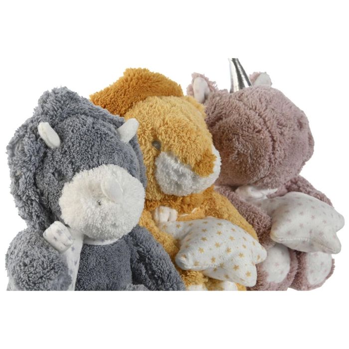 Peluche Baby DKD Home Decor Amarillo Gris 10 x 15 x 10 cm (3 Unidades) 2