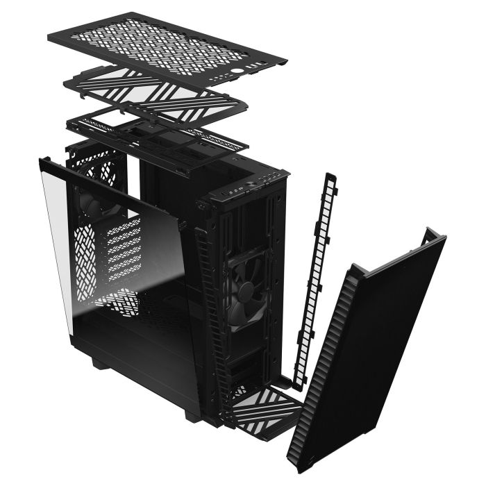 Fractal Design Define 7 Compact Black Midi Tower para PC ATX, Micro-ATX, Micro-ITX, Aluminio y Acero, Hogar/Oficina