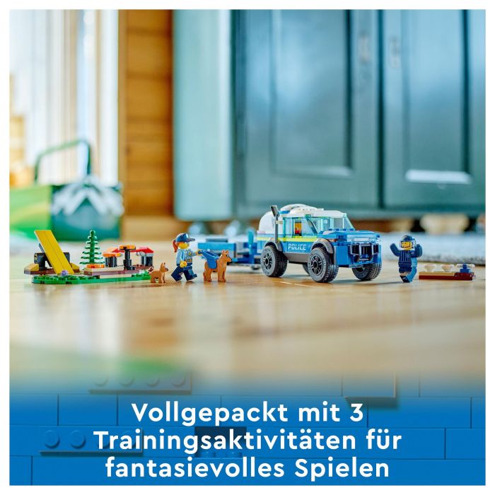 LEGO City Entrenamiento Móvil para Perros Policía, Juego Construcción 197 Piezas, Edad 5+