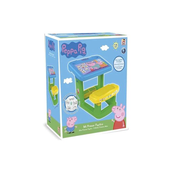 Pupitre con banco peppa pig 57x73x49 cm incluye 5 laminas 1 Pupitre con banco peppa pig 57x73x49 cm incluye 5 laminas 1