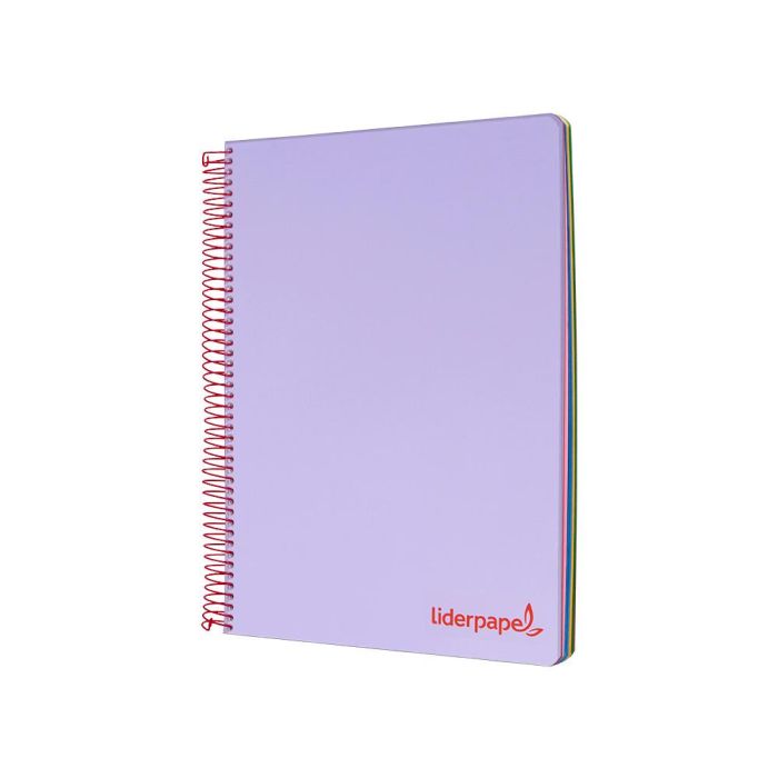 Cuaderno Espiral Liderpapel A5 Micro Wonder Tapa Plastico 120H 90 gr Cuadro 5 mm 5 Bandas 6 Taladros Color Violeta 3