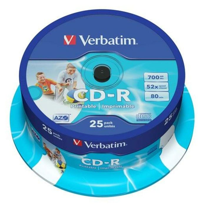 CD-R Verbatim 25 Piezas 700 MB 50 MB/s (8 Unidades) 1
