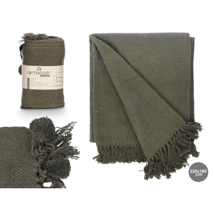 Multiusos Pompon Verde 180x220 cm - Giftdecor, Algodón (8 Unidades) Multiusos Pompon Verde 180x220 cm - Giftdecor, Algodón (8 Unidades)