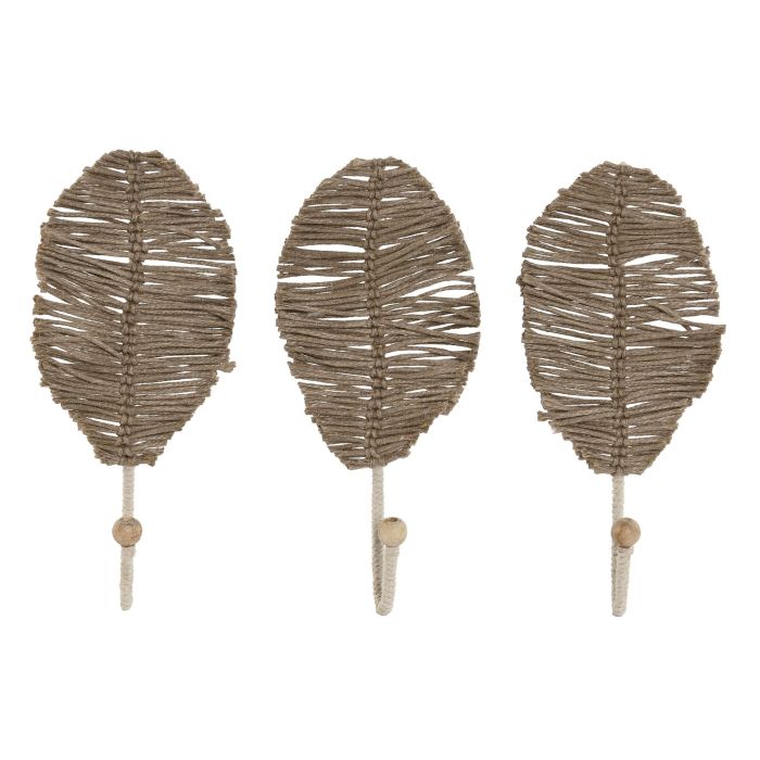 Perchero Pared Tropical DKD Home Decor Natural 4 x 26 x 12 cm Set de 3 (2 Unidades) Perchero Pared Tropical DKD Home Decor Natural 4 x 26 x 12 cm Set de 3 (2 Unidades)