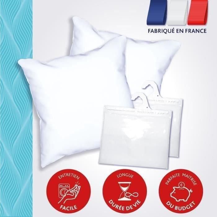 DODO Pack 2 almohadas de moda 60x60cm + 2 protectores de almohada impermeables 60x60 cm - Relleno 100% Poliéster DODO Pack 2 almohadas de moda 60x60cm + 2 protectores de almohada impermeables 60x60 cm - Relleno 100% Poliéster