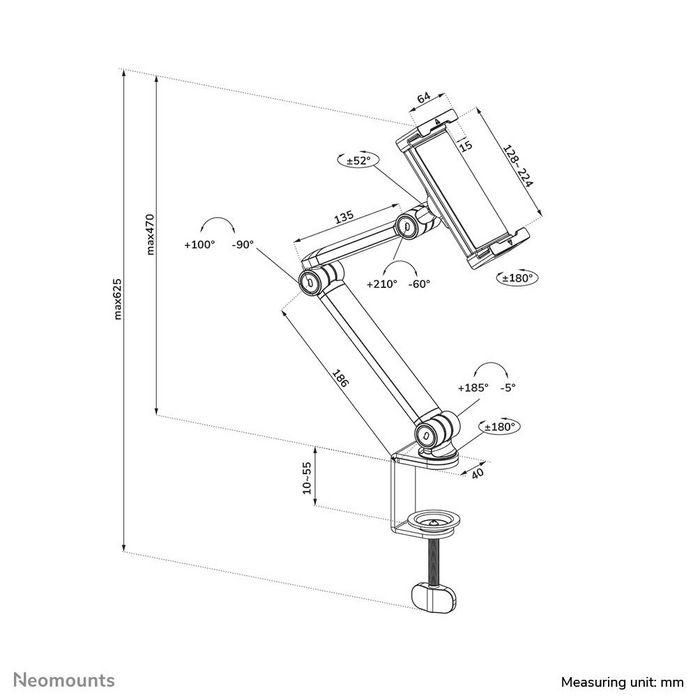 Neomounts DS15-545WH1 Tablet holder desk clamp 4.7-12.9" - universal - fullmotion, Tablet/UMPC, Passive holder, Desk, White 17 Neomounts DS15-545WH1 Tablet holder desk clamp 4.7-12.9" - universal - fullmotion, Tablet/UMPC, Passive holder, Desk, White 17