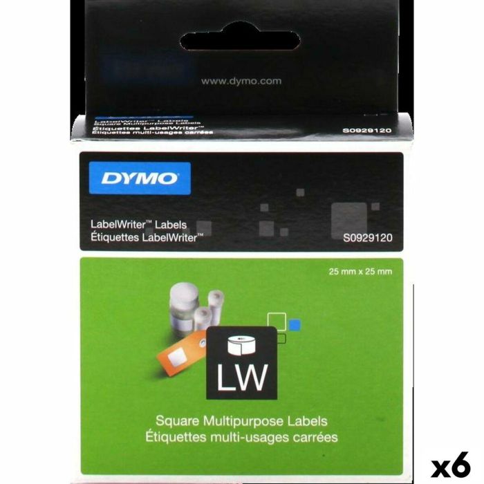 Cinta Laminada Dymo LabelWriter Blanco Etiquetas 25 x 25 mm (6 Unidades) Cinta Laminada Dymo LabelWriter Blanco Etiquetas 25 x 25 mm (6 Unidades)