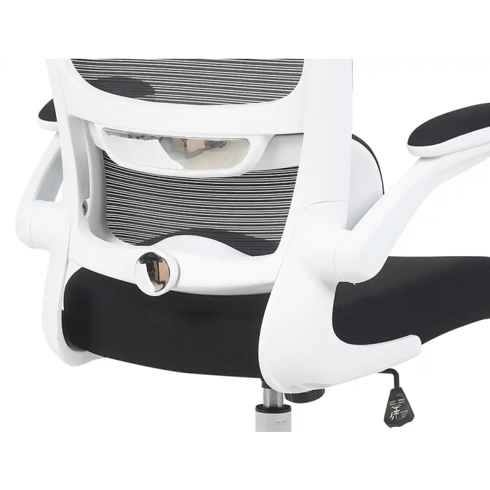 Q-connect Silla de Oficina Catania Ergonómica Malla Transpirable Ruedas Premium PU Negro Blanco Altura Ajustable 1230mm 5