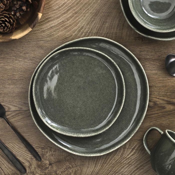 Home Deco Factory Plato Llano Verde Colección Natural Diámetro 27 cm 1