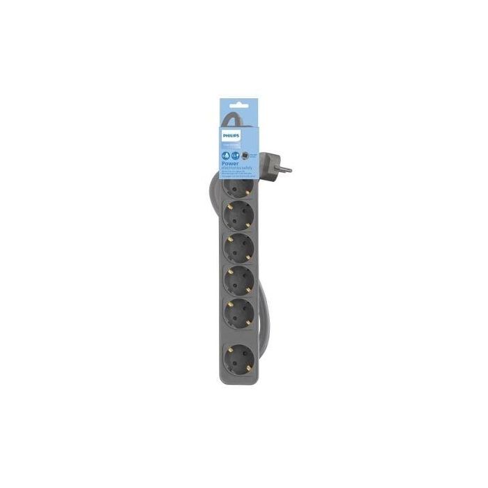 Regleta con Interruptor Philips CHP2164G/10/ 6 Tomas de corriente/ Cable 1.5m/ Gris 1 Regleta con Interruptor Philips CHP2164G/10/ 6 Tomas de corriente/ Cable 1.5m/ Gris 1