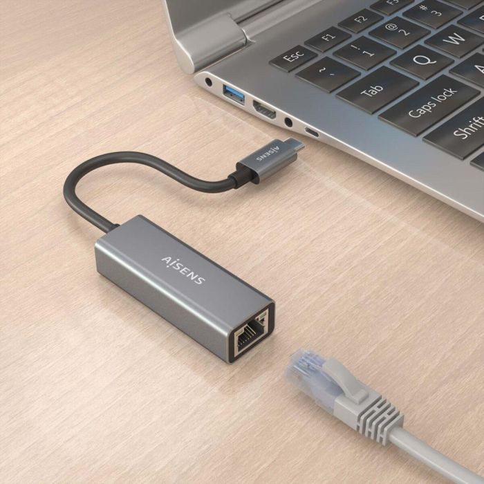 AISENS - CONVERSOR USB3.1 GEN1 USB-C A ETHERNET GIGABIT 10/100/1000 MBPS, GRIS, 15CM 2 AISENS - CONVERSOR USB3.1 GEN1 USB-C A ETHERNET GIGABIT 10/100/1000 MBPS, GRIS, 15CM 2