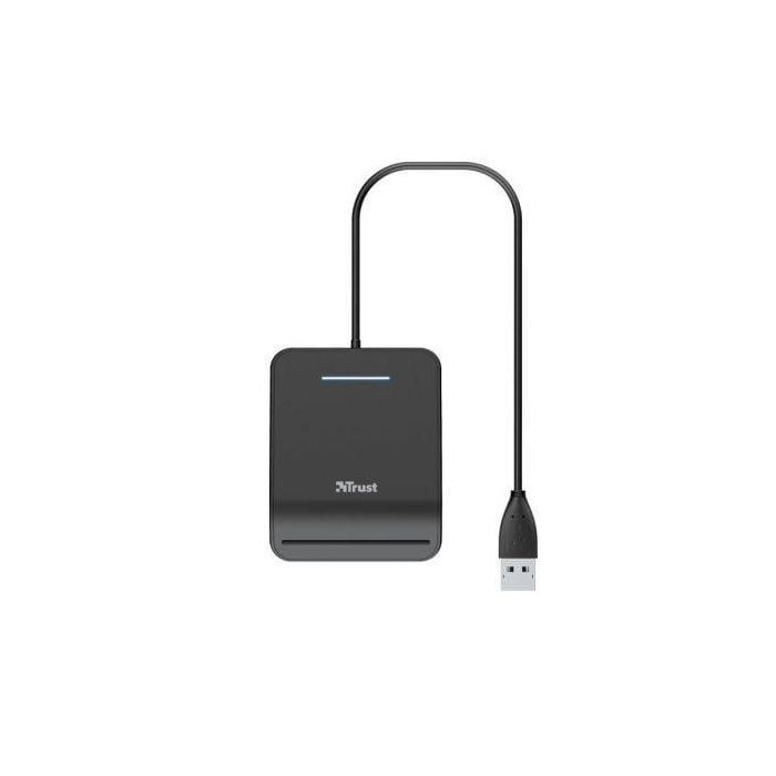 Trust Lector de Tarjetas Externo USB 2.0 Negro, Compatible con DNIe y Smartcards, Cumple con FIPS 201, TAA e ISO 7816 2