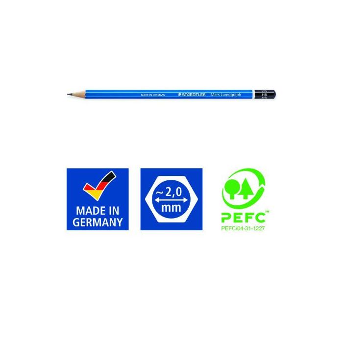 Staedtler 100 G24 Estuche de metal con 24 lápices de dibujo en graduaciones surtidas 6