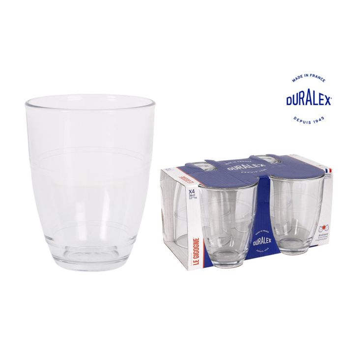 Duralex Set de 4 Vasos Gigogne transparentes, 36 cl, 8.5 cm diámetro x 11 cm alto (8 Cajas) 0 Duralex Set de 4 Vasos Gigogne transparentes, 36 cl, 8.5 cm diámetro x 11 cm alto (8 Cajas) 0