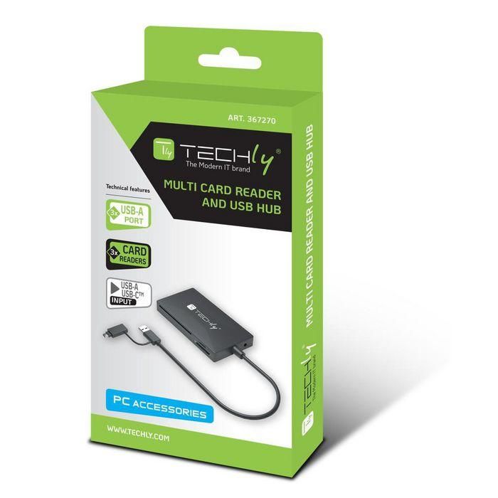 Techly Card Reader y Hub USB A/C 1