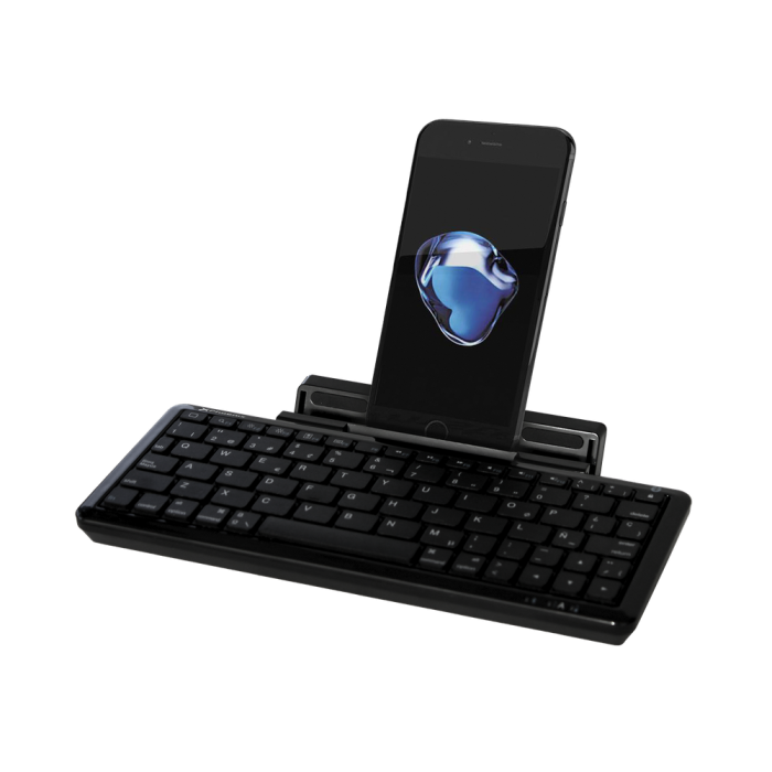 Phoenix technologies Mini Teclado Bluetooth Universal Multimedia con Soporte para Smartphone y Tablet, Batería Recargable Ion Litio, Cable USB Retráctil 3 Phoenix technologies Mini Teclado Bluetooth Universal Multimedia con Soporte para Smartphone y Tablet, Batería Recargable Ion Litio, Cable USB Retráctil 3