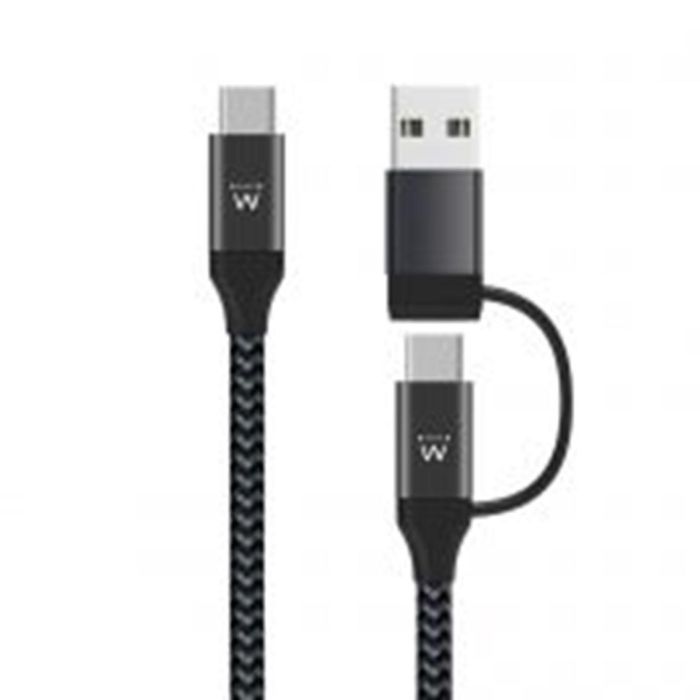 Ewent EW9918 Cable USB-C a USB-C / USB-A 1 Metro Carga Rápida 60W Power Delivery Quick Charge Trenzado Nylon 0 Ewent EW9918 Cable USB-C a USB-C / USB-A 1 Metro Carga Rápida 60W Power Delivery Quick Charge Trenzado Nylon 0