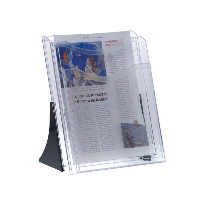 Soporte Vertical 2 Bandejas A4 Archiplay Cristal Transparente