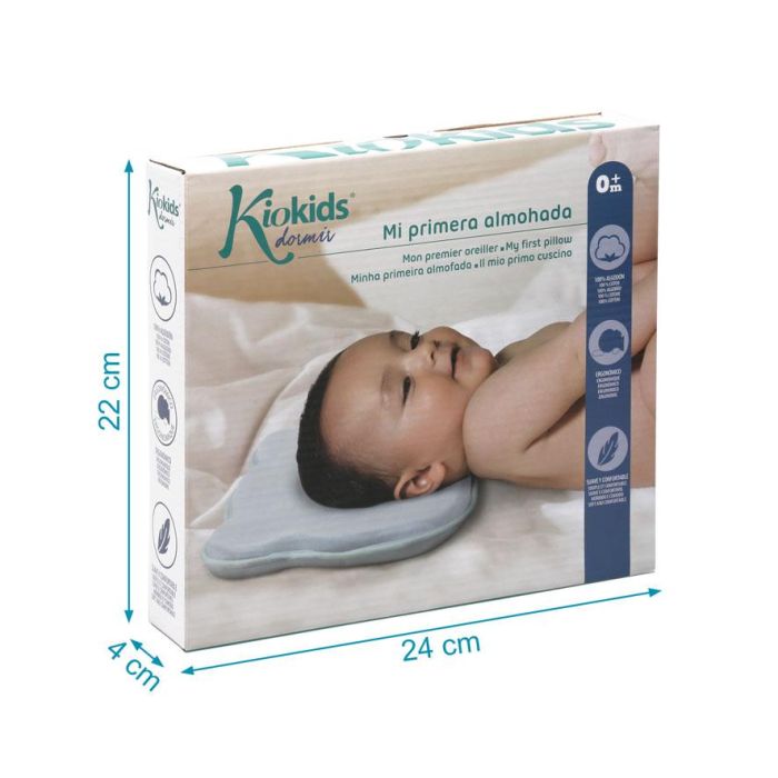 KioKids Almohada Ergonómica Anti-Plagiocefalia para Bebés Recién Nacidos, con Cavidad Central y Tejido Algodón 100% Azul 4 KioKids Almohada Ergonómica Anti-Plagiocefalia para Bebés Recién Nacidos, con Cavidad Central y Tejido Algodón 100% Azul 4
