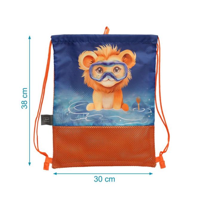 KioKids Bolsa de Playa y Mochila Infantil Animales Naranja Safari fun 5L Transpirable para Sacudir Arena +0 Meses 2
