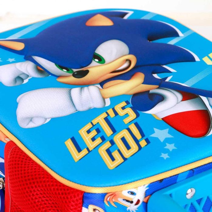 Mochila 3D con Ruedas Pequeña Go Sonic The Hedgehog - SEGA Azul 4