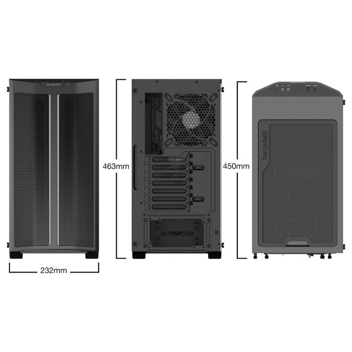 Be Quiet! Midi Tower PURE BASE 500DX Negra ATX, Micro ATX, Mini-ATX para PC con Iluminación RGB 1