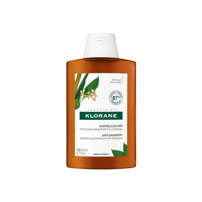 Klorane Champú Reequilibrante Anticaspa con Galanga 400 ml - Elimina Caspa Seca y Grasa